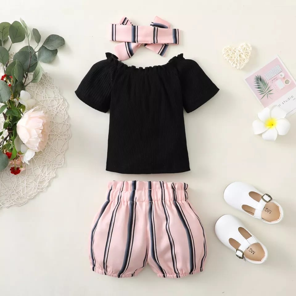 Conjuntos de ropa de verano para niñas pequeñas, Tops con volantes de ...